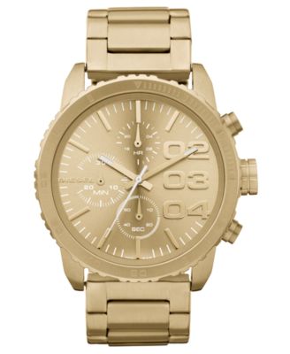 Diesel Watch, Chronograph Light Gold-Tone Stainless Steel Bracelet ...