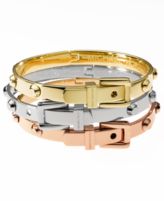 Michael Kors Bracelets, Tri-Tone Belt Buckle Bangles