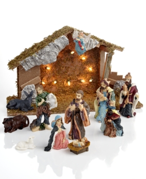UPC 086131221088 product image for Kurt Adler 11-Piece Nativity Scene Set with Lighted Creche | upcitemdb.com