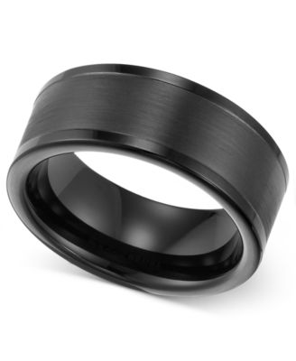 Triton Men's Ring, 8mm Black Tungsten Wedding Band