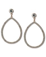 Jill Zarin Earrings, Rose Gold-Tone Crystal Pave Teardrop Earrings