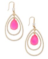 Juicy Couture Earrings, Rose Gold-Tone Pave Teardrop Orbital Earrings