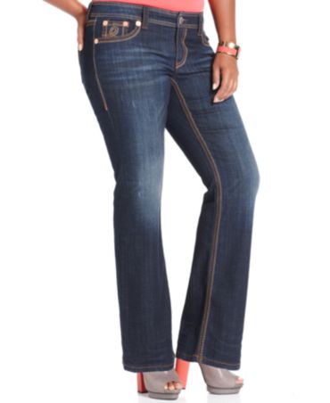 jeans seven7 plus sizes bootcut destructed wash archer