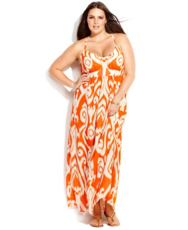 INC International Concepts Plus Size Sleeveless Printed Maxi Dress - Dresses - Plus Sizes - Macy&#39;s
