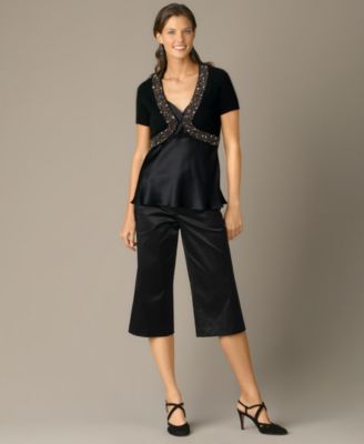 INC International Concepts� Sequined Shrug, Silk Tank & Gaucho