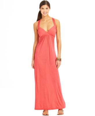 Trixxi Juniors' Strapless Printed Maxi Dress