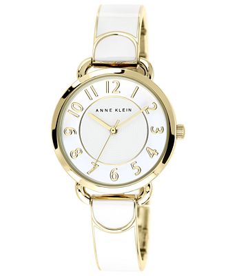 ... Women's White and Gold-Tone Bangle Bracelet Watch 32mm AK1606WTGB
