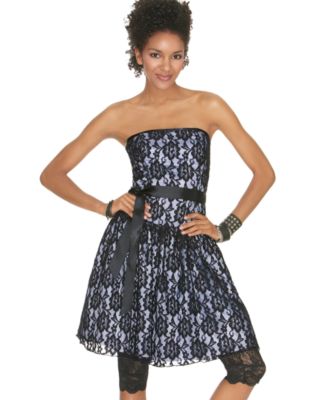 Rampage Strapless Lace Party Dress
