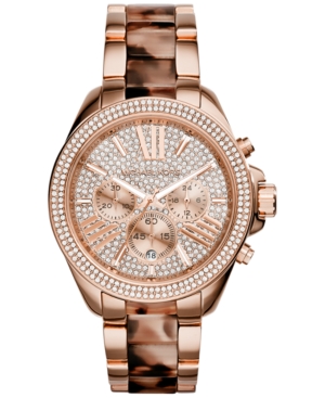 UPC 796483159310 product image for Michael Kors Women's Chronograph Wren Blush Tortoise and Rose Gold-Tone Stainles | upcitemdb.com