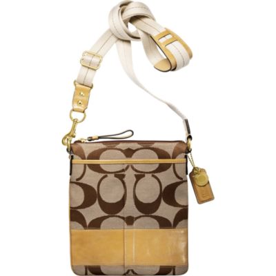 COACH SIGNATURE STRIPE SWINGPACK