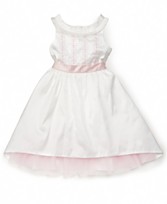 Laura Ashley Little Girl Ribbon-Trim Dress Laura Ashley Little Girl Ribbon-Trim Dress