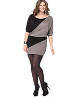 Soprano Plus Size Dress, Short Sleeve Colorblocked Soprano Plus Size Dress, Short Sleeve Colorblocked
