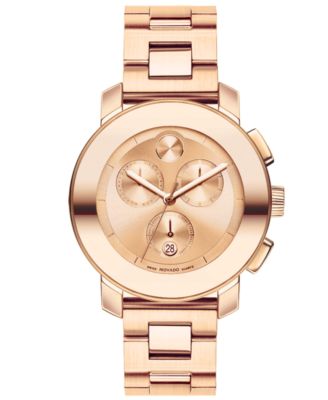 Movado Swiss Chronograph Bold Medium Rose Gold-Tone Stainless Steel ...