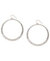 Vince Camuto Earrings, Rose Gold-Tone Glass Pave Crystal Drop Earrings