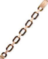 Michael Kors Bracelet, Rose Gold-Tone Tortoise Logo Plaque Link Bracelet