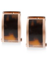 Michael Kors Earrings, Rose Gold-Tone Tortoise Barrel Huggie Hoop Earrings