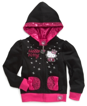 Hello Kitty Kids Hoodie, Little Girls French Terry Sequin Hoodie