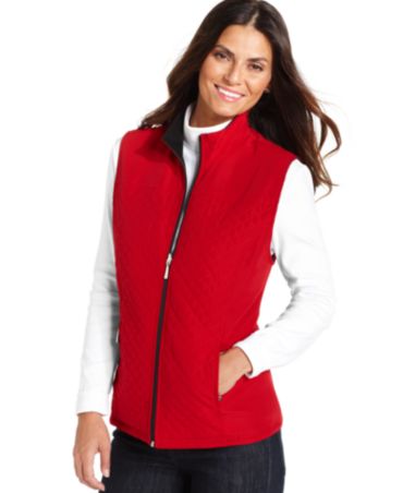 Karen Scott Turtleneck Top  Reversible Vest - Women - Macy's