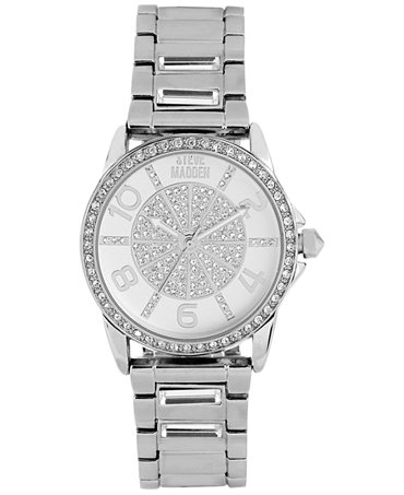 Steve Madden Watch, Women's Silver-Tone Bracelet 36mm SMW00046-01 ...