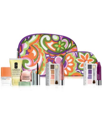 Free 8-piece gift with any Clinique purchase of $25 or more. A $70 value.