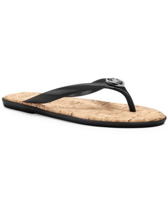 michael kors jet set jelly flip flops black