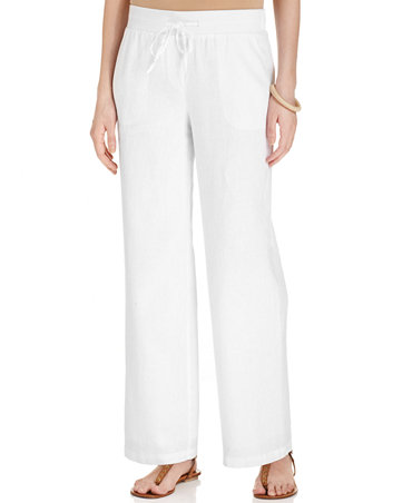 JM Collection Wide-Leg Linen Pants - Pants  Capris - Women - Macy's