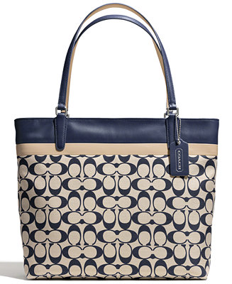 COACH SMALL TOTE IN PRINTED SIGNATURE FABRIC - COACH - Handbags & Accessories - Macy&#39;s