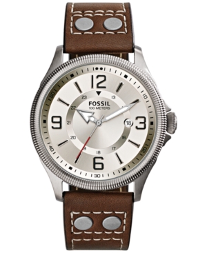 UPC 796483101715 product image for Fossil Men's Recruiter Brown Leather Strap Watch 42mm FS4936 | upcitemdb.com