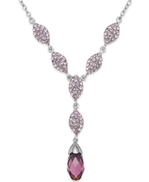 Purple Swarovski crystal y-necklace