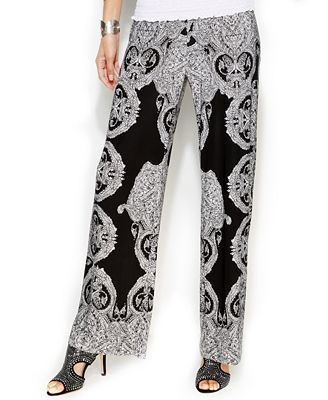 petite printed pants