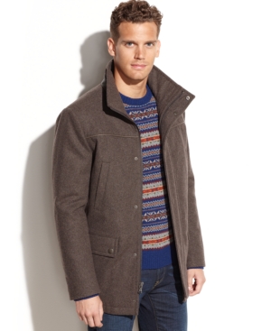 UPC 646823002441 product image for Kenneth Cole Wool-Blend Faux-Leather-Trim Car Coat | upcitemdb.com