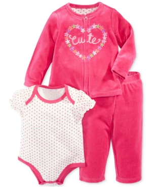 UPC 636206466854 product image for First Impressions Baby Girls' 3-Piece Cute Velour Set | upcitemdb.com