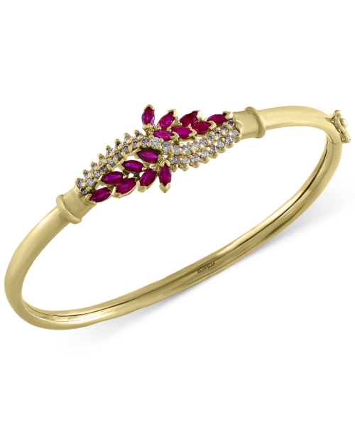 Ruby Royale by Effy Ruby (1-5/8 ct. t.w.) and Diamond (1/2 ct. t.w.) Bangle Bracelet in 14k Gold
