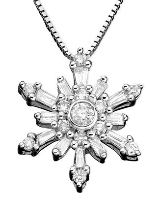 Diamond Necklace, 14k White Gold Snowflake Diamond (38 ct. t.w.)