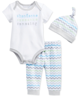 UPC 706255402384 product image for First Impressions Baby Boys' 3-Piece Handsome Bodysuit, Stripe Pants & Hat Set,  | upcitemdb.com