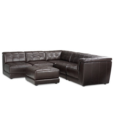 Modular Leather Furniture on Stacey Leather Sectional Sofa  6 Piece Modular  3 Armless Chairs  2