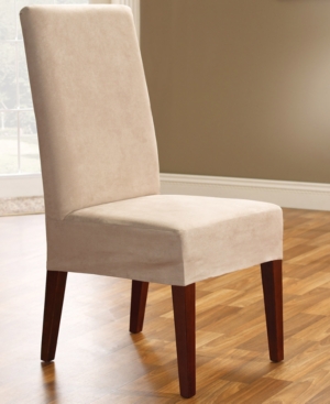 Dependable Fit Soft Suede Dining Room Chair Slipcover - Short