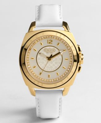 COACH BOYFRIEND WHITE STRAP WATCH