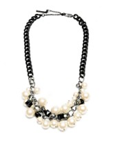 Kenneth Cole New York Necklace, Glass Pearl Cluster Bib Kenneth Cole New York Necklace, Glass Pearl Cluster Bib