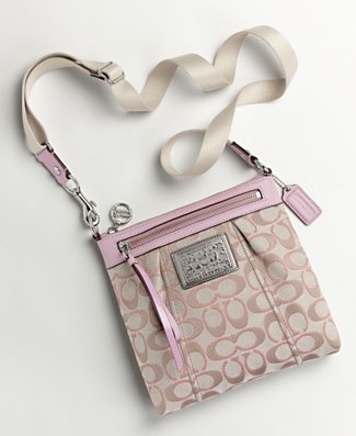 COACH POPPY SIGNATURE SATEEN LUREX SWINGPACK