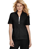 Karen Scott Jacket, Short Sleeve Front Zip Karen Scott Jacket, Short Sleeve Front Zip