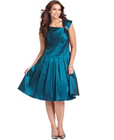 Jessica Howard Plus Size Dress, Cap Sleeve Pleated A-Line Jessica Howard Plus Size Dress, Cap Sleeve Pleated A-Line