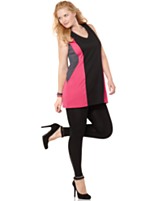 ING Plus Size Dress, Sleeveless Colorblocked V-Neck ING Plus Size Dress, Sleeveless Colorblocked V-Neck