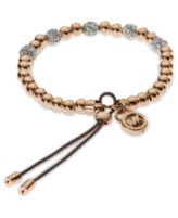 Michael Kors Bracelet, Rose Gold-Tone Bead Fireball Stretch Bracelet