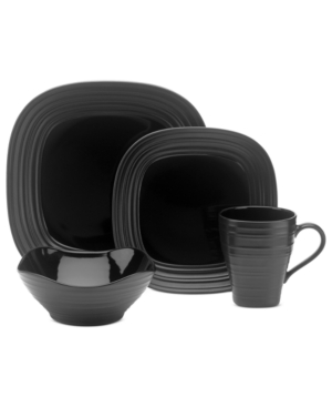 Mikasa Swirl Square Black 4-pc. Place Setting