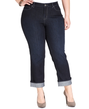 cropped jeans plus capri cuffed studded rinse wash