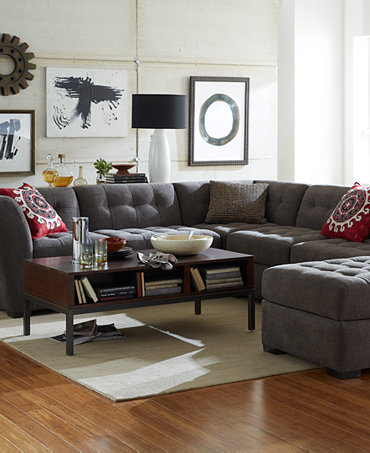Elliot Fabric Sectional Living Room Furniture Collection