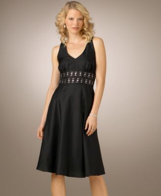 Donna Ricco Rhinestone-Trim Dress