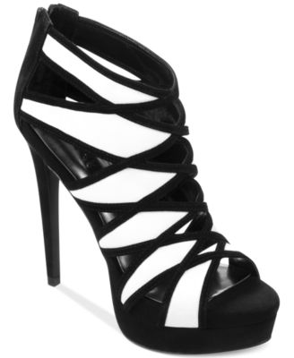 macy's black strappy heels