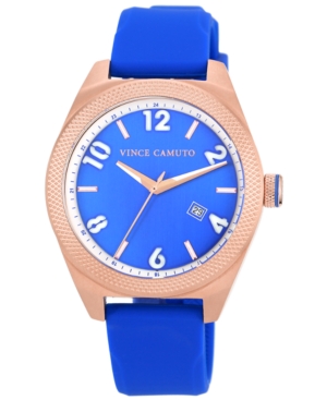 UPC 086702542055 product image for Vince Camuto Men's Blue Silicone Strap Watch 44mm Vc-1051BLRG | upcitemdb.com